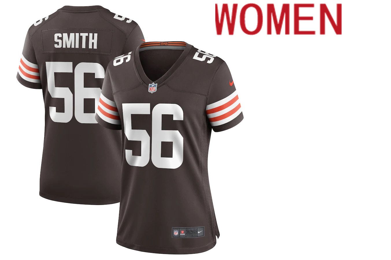 Women Cleveland Browns 56 Malcolm Smith Nike Brown Game NFL Jersey